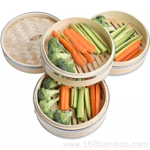 Multi-Use Bamboo Steamer Basket Dumpling Maker